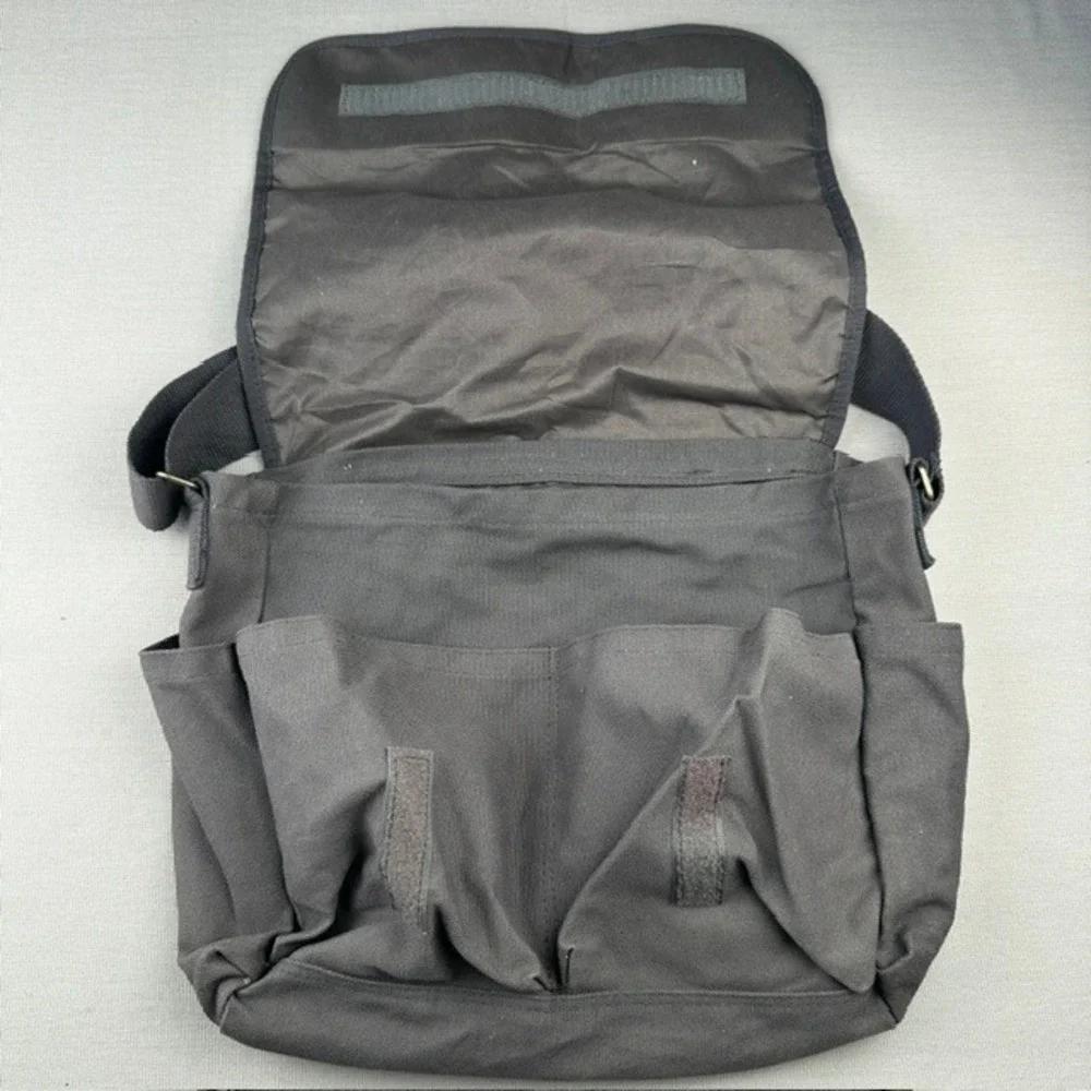 Sweetbriar Classic Messenger Bag Gray Canvas Tactical Shoulder Bag Laptop Travel